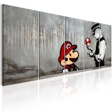 Печат върху платно - Mario Bros върху бетон