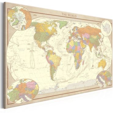 Платно печат - Крем карта на света