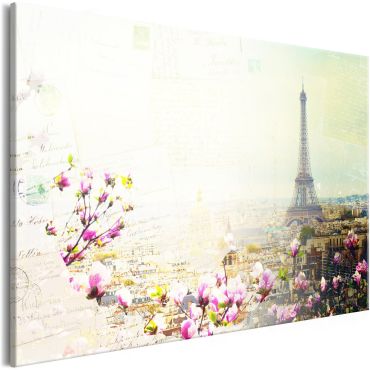 Печат върху платно - Пощенски картички от Париж (1 част) Широки