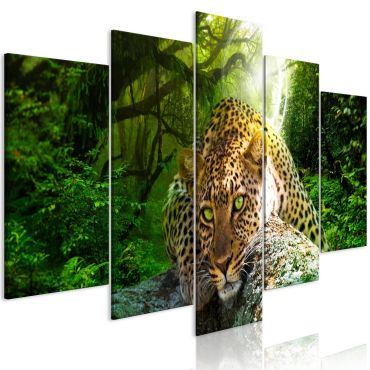 Платно печат - Леопардов легнал (5 части) широко зелено