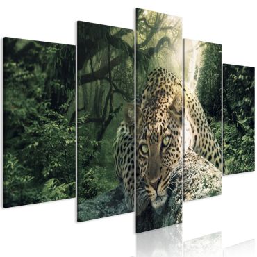 Платнен печат - Леопардов легнал (5 части), широко бледозелен