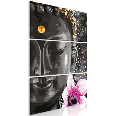 Платно печат - Буда и цвете (3 части) вертикално