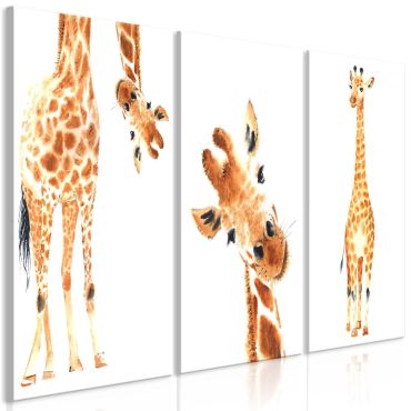 Печат върху платно - Забавни жирафи (3 части)