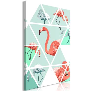 Платно печат - геометрични фламинго (1 част) вертикално