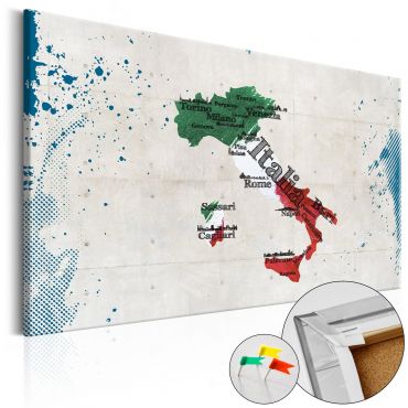 Декоративен подарък - Италия [Карта на корк]