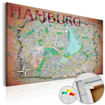 Декоративен подарък - Хамбург [Карта на корк]
