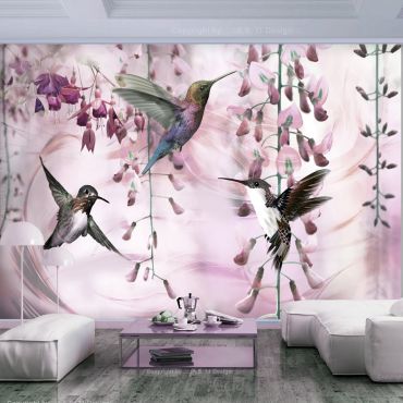 Тапети - Летящи колибри (розови)