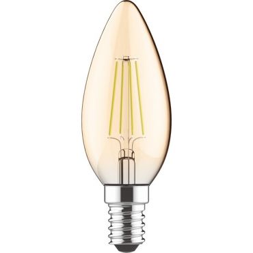 Лампа LED Filament E14 Candle 5W 2700K Dimmable Step Amber