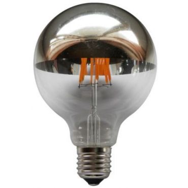 Лампа LED Filament E27 Globe 6W 2700K Dimmable Silver G95
