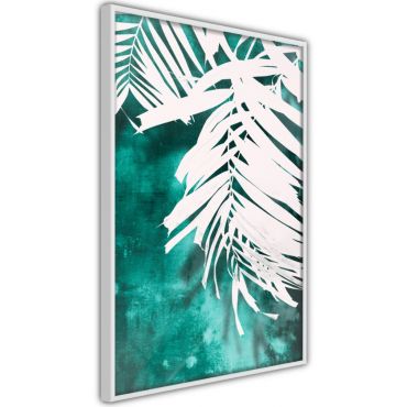 Плакат - Бяла палма на тийнейджър фон