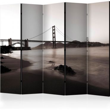 Преграда с 5 секции - Сан Франциско: Мостът Golden Gate в черно и бяло II [Разделители на стаи]