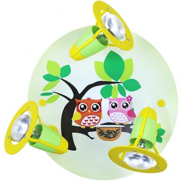 Стенен таван-лампа Elobra Owl Family Three-light