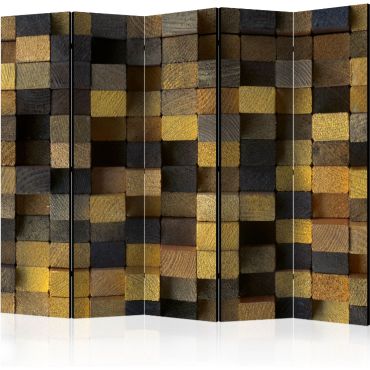 Преграда с 5 секции - Дървени кубчета II [Разделители за стаи]