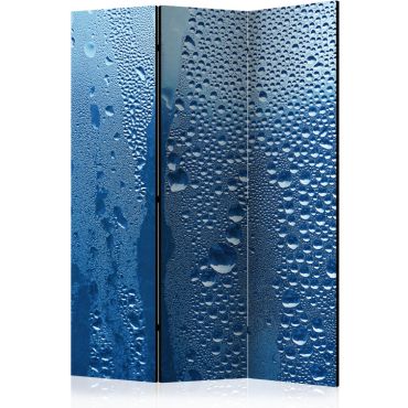 Сепаратор с 3 секции - Капки вода върху синьо стъкло [Разделители за стаи]