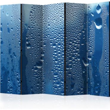 Сепаратор с 5 секции - Капки вода върху синьо стъкло II [Разделители за стаи]