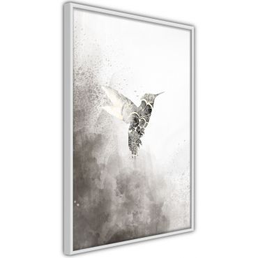 Плакат - Колибри в нюанси на сивото