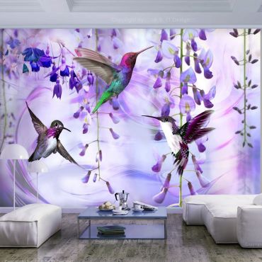 Самозалепващи се фототапети - Летящи колибри (виолетови)