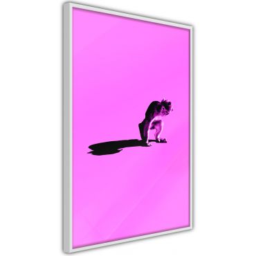 Плакат - Маймуна на розов фон