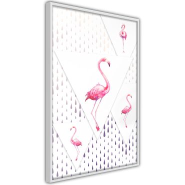 Плакат - Фламинго и триъгълници