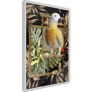 Плакат - Композиция със златен папагал
