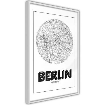 Плакат - Карта на града: Берлин (кръгъл)