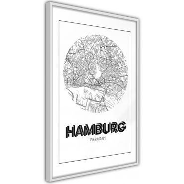 Плакат - Карта на града: Хамбург (кръг)