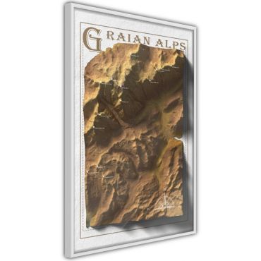 Плакат - Карта на вдигнатия релеф: Graian Alps