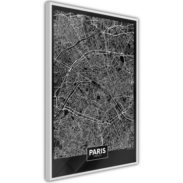 Плакат - Карта на града: Париж (тъмно)
