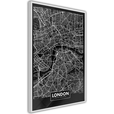 Плакат - Карта на града: Лондон (тъмно)