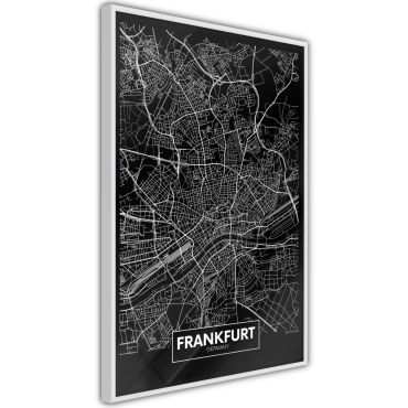 Плакат - Карта на града: Франкфурт (тъмно)