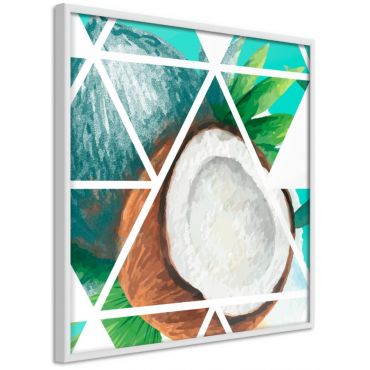 Плакат - Тропическа мозайка с кокос (квадрат)