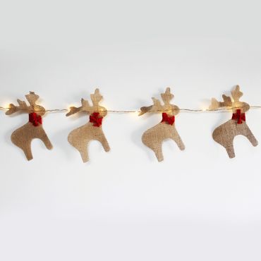 Led мини коледен гирлянд Hessian Reindeer
