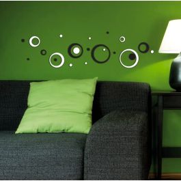 Декоративни стикери за стена от дунапрен 3D Black & White Circles S