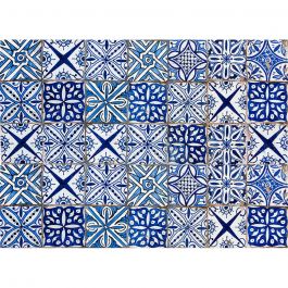 Kitchen stove wall protection Blue Azulejos L