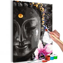 Направете своя собствена картина върху платно - Буда и Цвете 40х60