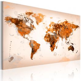 Платнен печат - Карта на света - Буря в пустинята