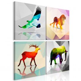 Платно печат - цветни животни (4 части)