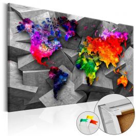 Декоративен подарък - кубичен свят [карта на корк]