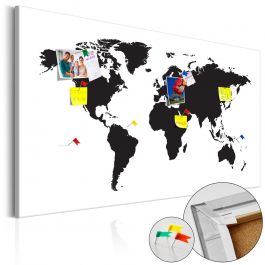 Декоративна смяна - Карта на света: Черно-бяла елегантност [Карта на корк]
