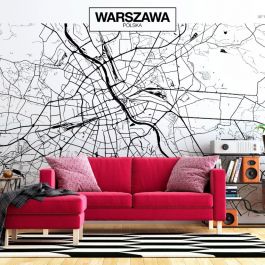 Самозалепващ се фототапет - Карта Варшава