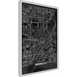 Плакат - Карта на града: Мюнхен (тъмно)